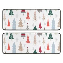 Kitchen Rugs Sets Of 2,Multicolor Christmas Tree Pattern Anti Fatigue Kitchen Mat Rugs Non Slip Washable,Decorative Kitchen Floor Mats for Kitchen,Sink,Laundry,17"x47" 17"x47"