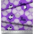 thumbnail image 2 of Soimoi Polyester Crepe Fabric Floral & Cat Animal Printed Craft Fabric by The Yard 42 Inch Wide, 2 of 3