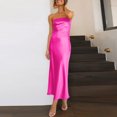 thumbnail image 4 of Vestido ajustado de mujer con cremallera y cuello oblicuo vestido largo sexy sin espalda ropa para discoteca, 4 of 7