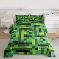 thumbnail image 2 of Homewish Female Men Women Pixelated Blocks Miners Bedding Comforter Set 2pcs,Building Blocks Construction Game Twin Comforter Sets Microfiber,Abstract Geometric Plaid Grid Breathable Bedding Set, 2 of 8
