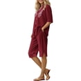 thumbnail image 6 of Womens Sets 2 Piece Outfits Casual Short Sleeve Button Down Shirt and Shorts Loungewear Summer Clothes, 6 of 7