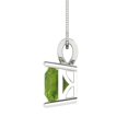 thumbnail image 3 of Clara Pucci 14K White Solid Hypoallergenic Gold 2.5Ct Natural Peridot Princess Cut Solitaire Designer Necklace Pendant For August, 3 of 7