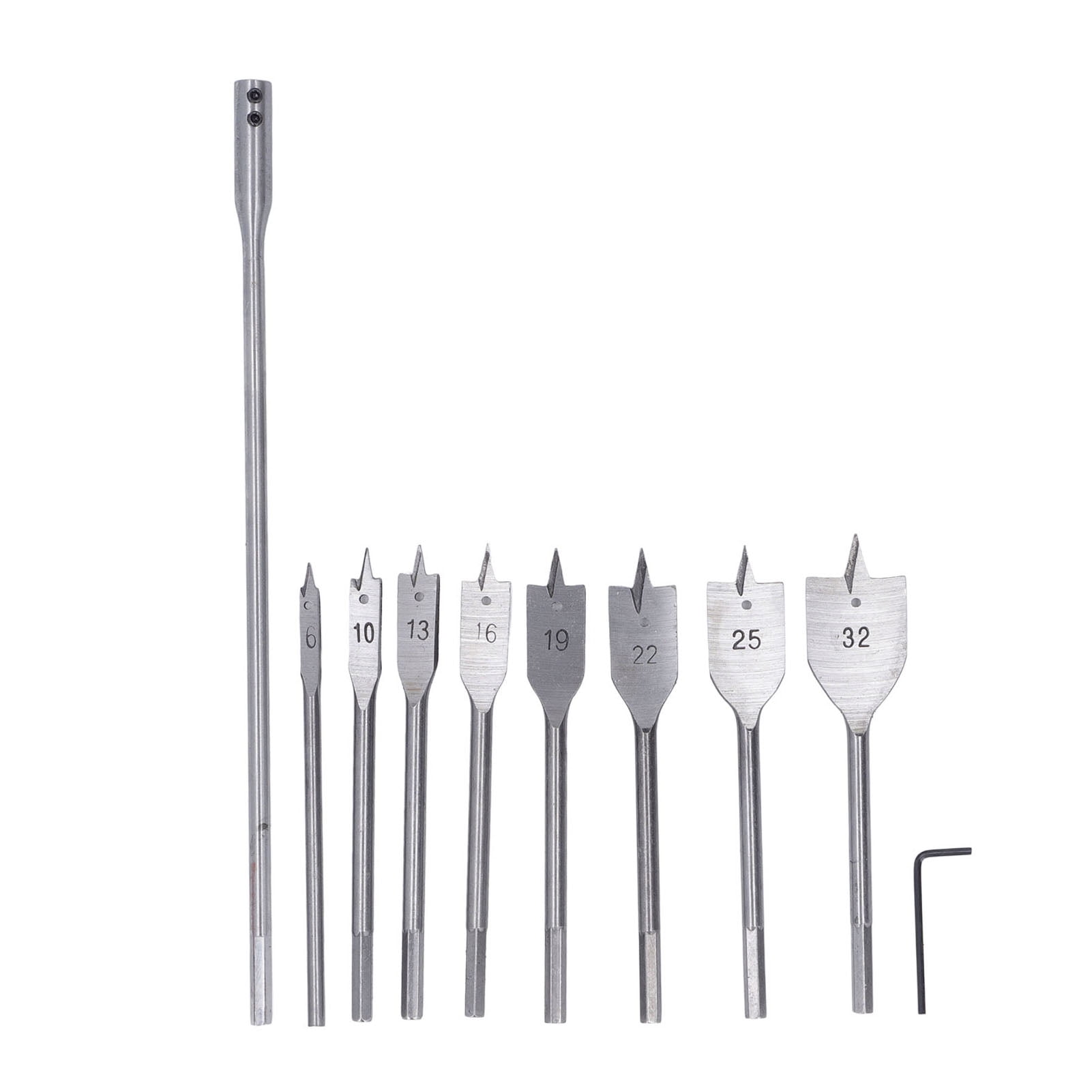 10Pcs Wood Drill Bit Set High Carbon Steel 8 Sizes 1 4in Shank Spade Drill Bits for Woodworking Walmart