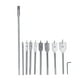 thumbnail image 2 of Juego De Brocas Para Madera, Brocas Planas De Paleta, Vástago De 1/4 Pulg., Acero Con Alto Contenido De Carbono, 8 Tamaños, 10 Piezas Para Carpintería, 2 of 7