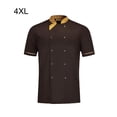 thumbnail image 3 of Qarigey Poliéster Práctico y duradero - Delantal de trabajo de cocina con hebilla de tela transpirable Bolsillo que no destiñe resistente al Camisetas Café 4XL, 3 of 6