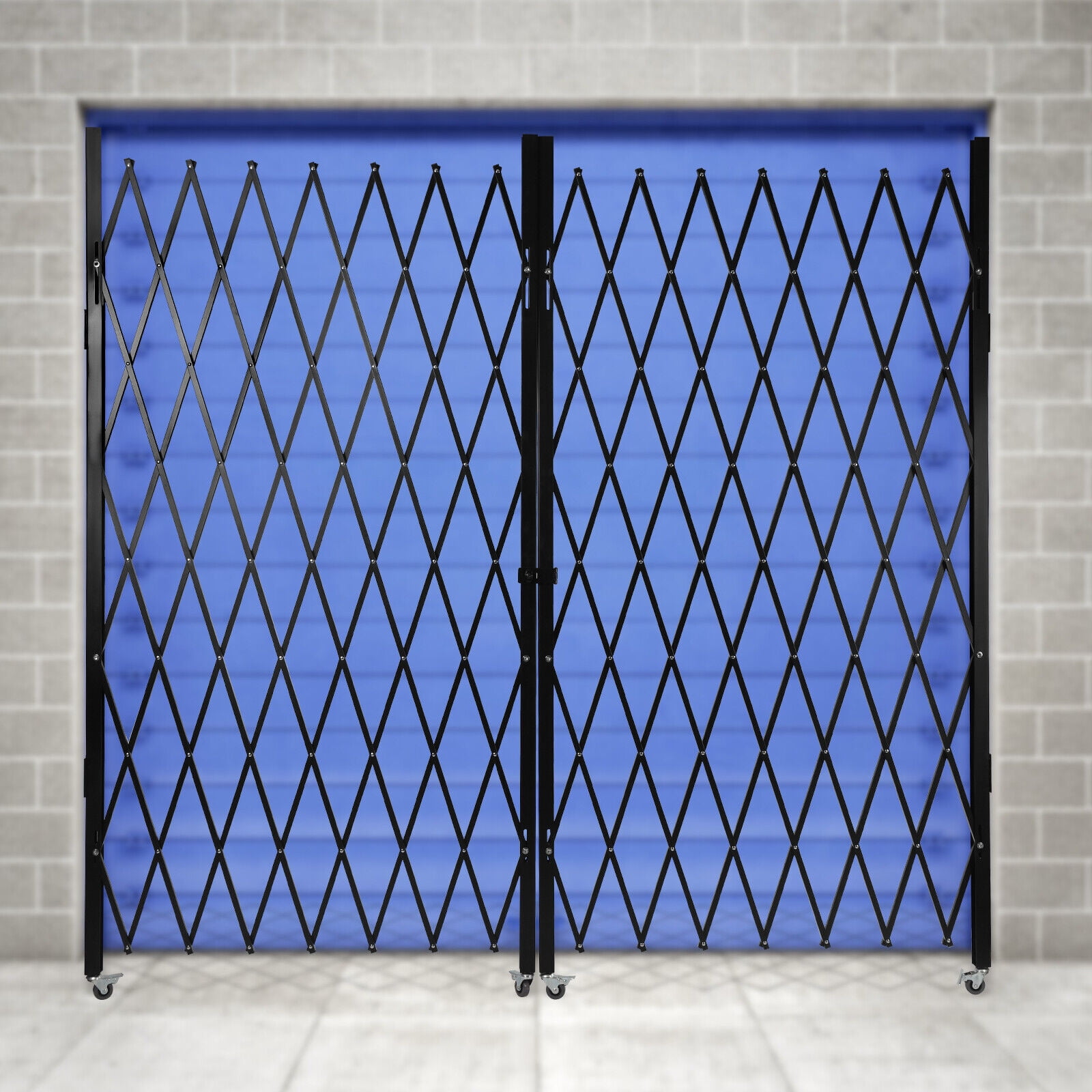 Miumaeov Folding Security Gate 6-1/2"H x 12" W Double Folding Door Wall Gate with 4 Universal Wheels