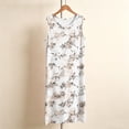 thumbnail image 4 of VBVC Women's Sleeveless Floral Print Midi Dress , Ladies' Crew Neck Casual Summer Tank Dress , Stretchy Daily Wear Dresses For Women,White,S-5XL, 4 of 6