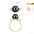 thumbnail image 5 of ANGARA Tahitian Cultured Pearl Bypass Ring with Diamond Trio in 14K Yellow Gold for Women | June Birthstone, Birthday, Anniversary, Jewelry Gift for Women | Pearl Ring, 5 of 9