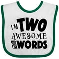 thumbnail image 3 of Inktastic I'm Two Awesome for Words 2nd Birthday Boys or Girls Baby Bib, 3 of 4