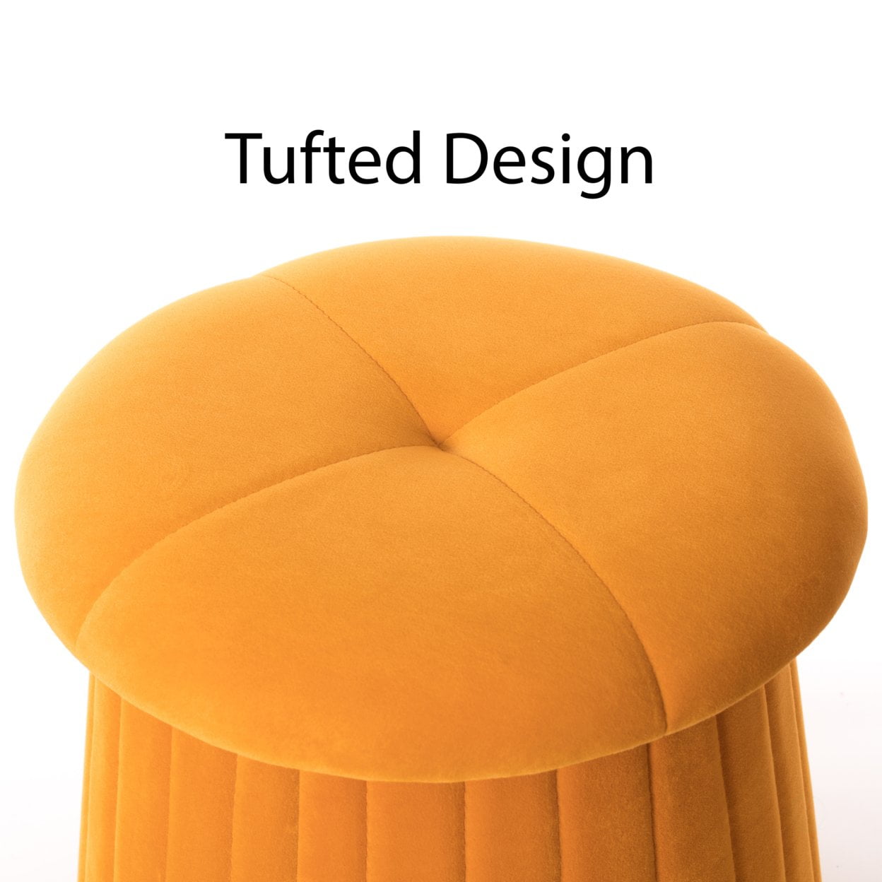 Modern Tufted Velvet Mushroom Shape Storage Ottoman Storage Stool Trunk