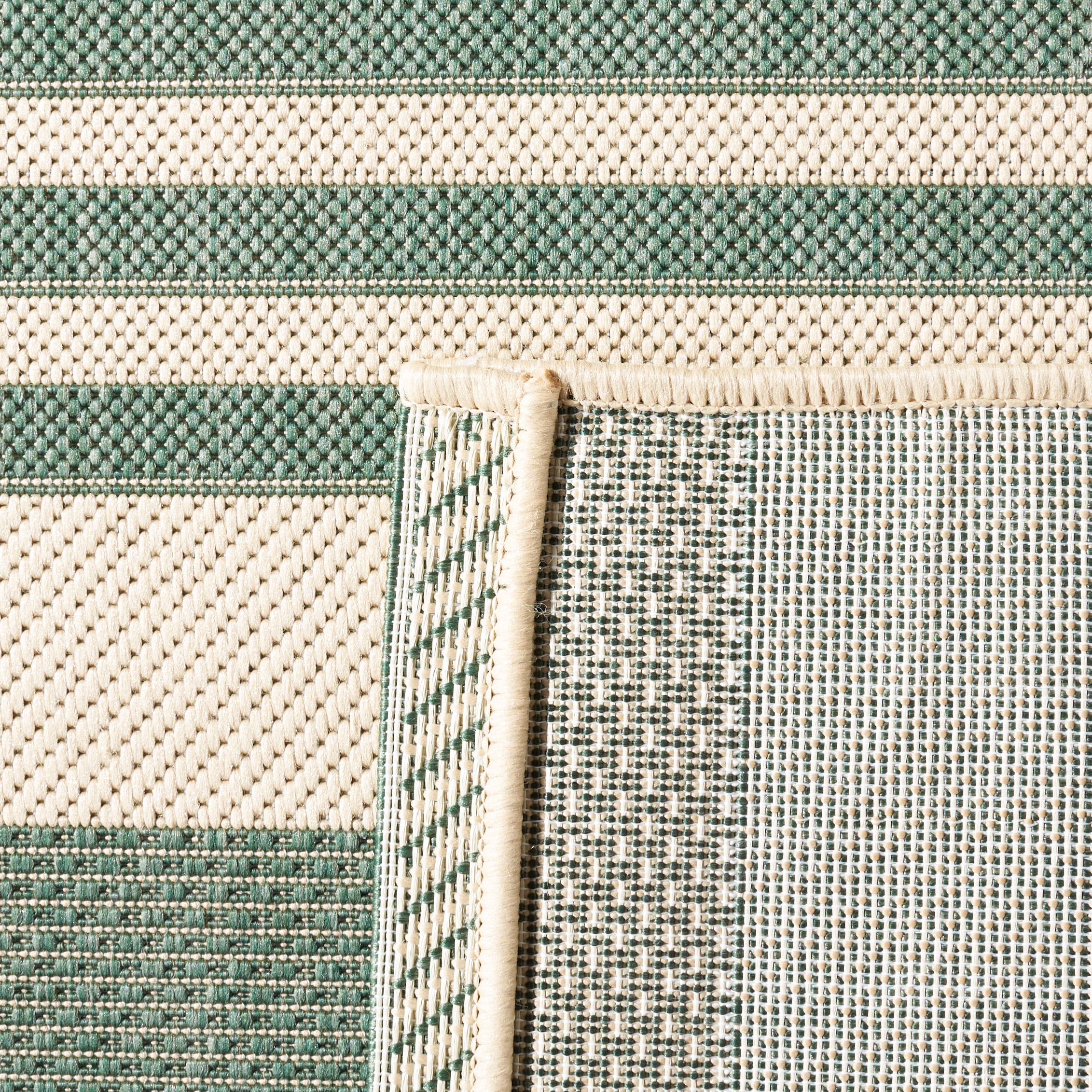 Safavieh Courtyard Caroline Striped Indoor/Outdoor Runner Rug, Beige/Dark Green, 2'3" x 12'