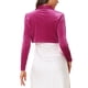 thumbnail image 3 of INSPIRE CHIC Chaqueta corta de terciopelo con cuello de solapa y mangas largas para mujer XS Rosa Claro, 3 of 6