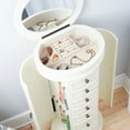 thumbnail image 5 of Hives & Honey Bailey Women's Adult Round Free Standing Jewelry Armoire, Vintage Style, Tuscan White, 5 of 10