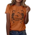 thumbnail image 3 of IDOCLOTHES Halloween T Shirts for Women Funny Dancing Skeleton Printed Tis The Season To Be Spooky Tshirts Dressy Casual Short Sleeve Going Out Tops Fashion Clothing Orange, S, 3 of 5