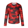 thumbnail image 5 of YUGYXL Mens Shirts Long Sleeve Casual Stylish Print Workout Crewneck Sweatshirts Loose Fit Camo Pullover Tees Red L, 5 of 5