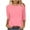 Pink, variant on Sevevn Fashion Women's Casual Print Round Neck 3/4 Sleeve T-shirt Blouse Dark Blue XL Rollbacks
