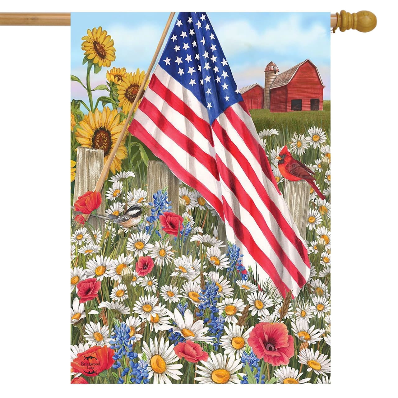 America the Beautiful Summer House Flag Patriotic Field of Flowers 28