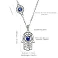 thumbnail image 3 of Hipunk Hamsa Necklace 925 Sterling Silver Hand of Fatima Blue Evil Eye Necklace Third Eye Lucky Amulet Jewelry Christmas Birthday Gifts for Women Men, 3 of 9