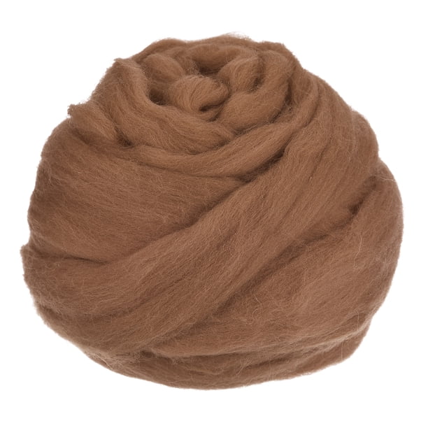 Aguja Fieltro Lana, 8.5 Oz Naturaleza Fibra Hilo Lana Mechero para Fieltro Húmedo, Artesanías a Mano, Materiales Diy (Café)