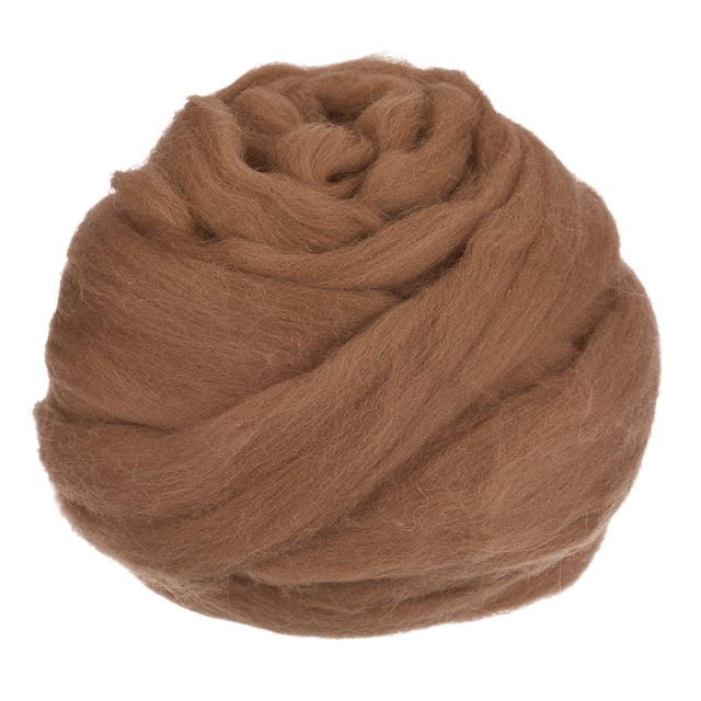 Aguja Fieltro Lana, 8.5 Oz Naturaleza Fibra Hilo Lana Mechero para Fieltro Húmedo, Artesanías a Mano, Materiales Diy (Café)