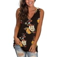 thumbnail image 1 of Camisetas sin mangas para mujer con cuello en V, camisetas sin mangas, camisetas sin mangas con abertura lateral floral Fokelyi WMZL-1645-2, 1 of 1