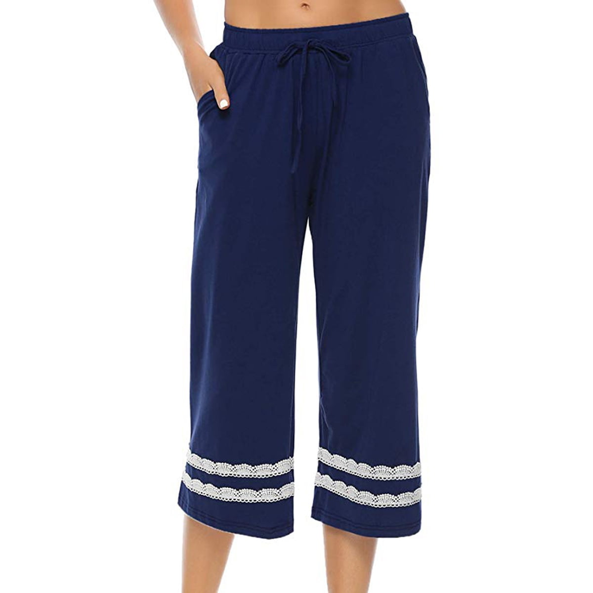 Women Ladies Sleepwear Pajama Pants Sleep Cropped Lounge Bottoms