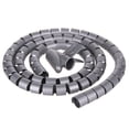 thumbnail image 1 of 1 Pcs 1\.5/2m Flexible Spiral Cable Organizer Storage Pipe Cord Management Cable Winder Desk Tidy Cable Accessories Silver gray 8mm*1.5m+clip 8mm, 1 of 9