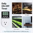thumbnail image 5 of FrostHike Indoor Digital Infinite Repeat Cycle Intermittent Outlet Timer Plug 24 Hour Programmable Timed Electrical Power Switch with Countdown Delay on Off Function for Lights and Appliances (2 Pack), 5 of 5