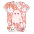 thumbnail image 4 of vigerkar Halloween Shirts for Women Ghost T-Shirt Short Sleeve Halloween Party Tee Tops (White, XXL), 4 of 4