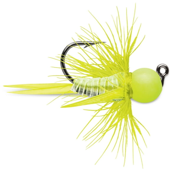 VMC 1/16 oz Tungsten Bullfly Jig Glow Chartreuse Fishing Lure 2 Pack