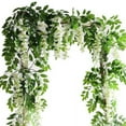 thumbnail image 4 of Sinhoon 4Pcs Artificial Flowers Silk Wisteria Garland Artificial Wisteria Silk Hanging Flower (White), 4 of 11