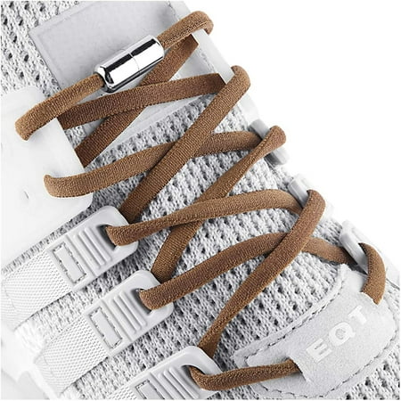 

Wish Brown Elastic No Tie Shoe Laces For Adults Kids Elderly System With Elastic Shoe Laces(5 Pairs ) S3283