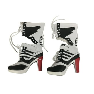 adidas gazelle silver green womens DC Comics New Batman Suicide Squad Harley Quinn Black Shoes Cosplay Boots Female / 29cm
