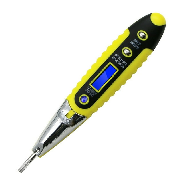 Amdohai AC DC Electric Test Pen with Night Sight Voltage Detector Tester Tool 12-220V LCD Digital Electrical Multiple Sensor