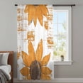 thumbnail image 4 of Orange Sunflower Sheer Curtains 45 Inches Long, Spring Summer Botanical Flowers Light Filering Curtains, Breathable Simi Curtain Privacy Drapes for Kitchen Bathroom Lightweight Small Window Treatment, 4 of 9