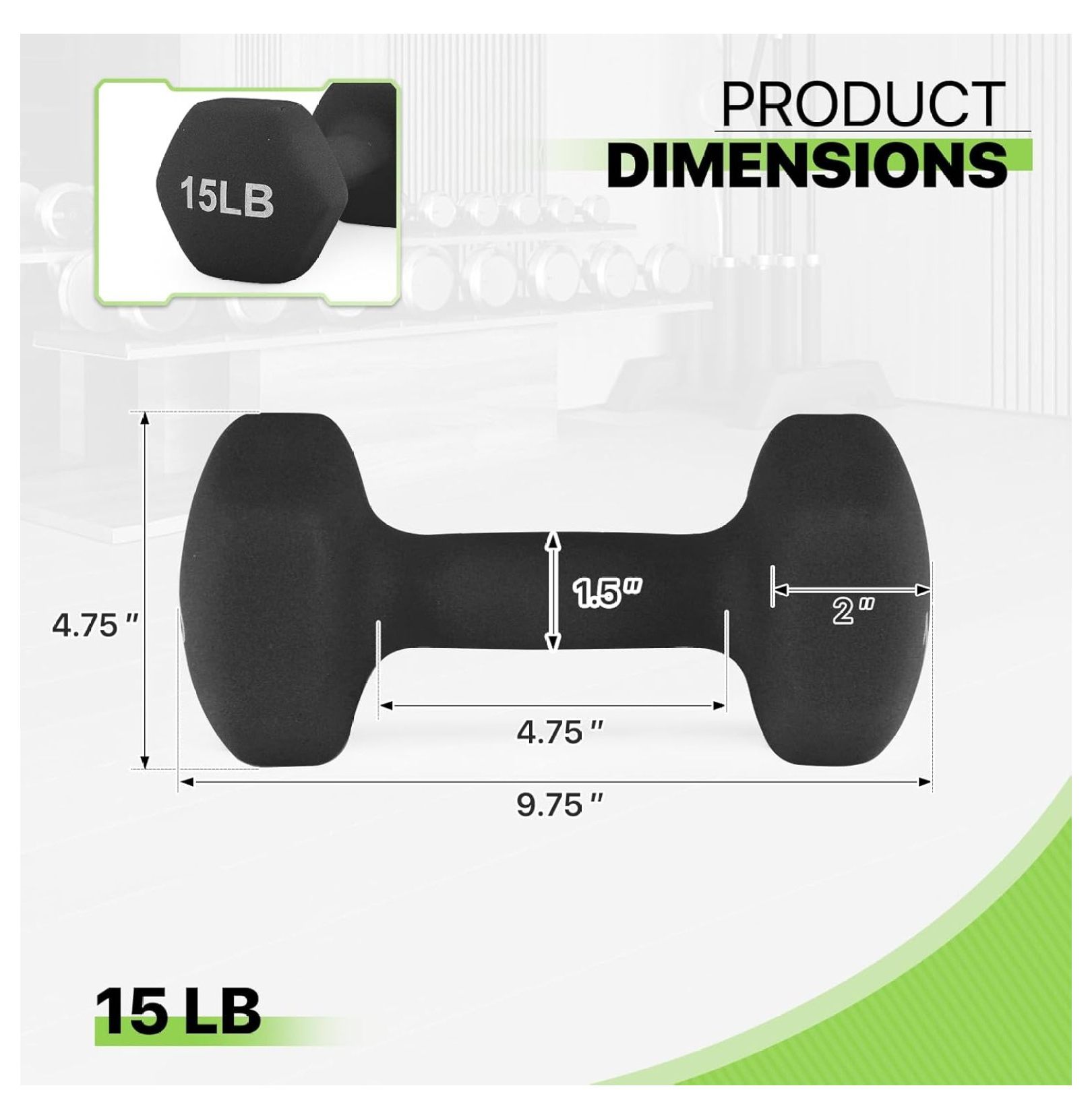 Dumbbells Hand Weights Set, Neoprene Coated Hexagon Workout Dumbbell for Women and Men, 1, 2, 3, 5, 8, 10, 12, 15lbs - Pair