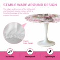 thumbnail image 2 of Round Fitted Tablecloth,Happy Easter Bunny Circle Table Cover Waterproof Table Cloth with Elastic Edge,Daisy Roses Pink Plaid Butterflies Outdoor Tablecloths for Kitchen Picnic 55-60in, 2 of 9