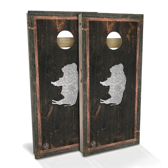 Skip's Garage | Wyoming Flag Rustic Cornhole Board Set | Includes Boards & Bags | Choose Your Size & Accessories