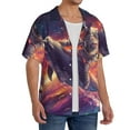 thumbnail image 2 of Fuzoiu Astronaut Dolphin Print Men's Casual Short,Men's Short Sleeve Shirt,Mens Casual Button Down Shirts,Cuban Collar Summer Shirt for Beach, Vacation, and Outdoor Activities-3X-Large, 2 of 5