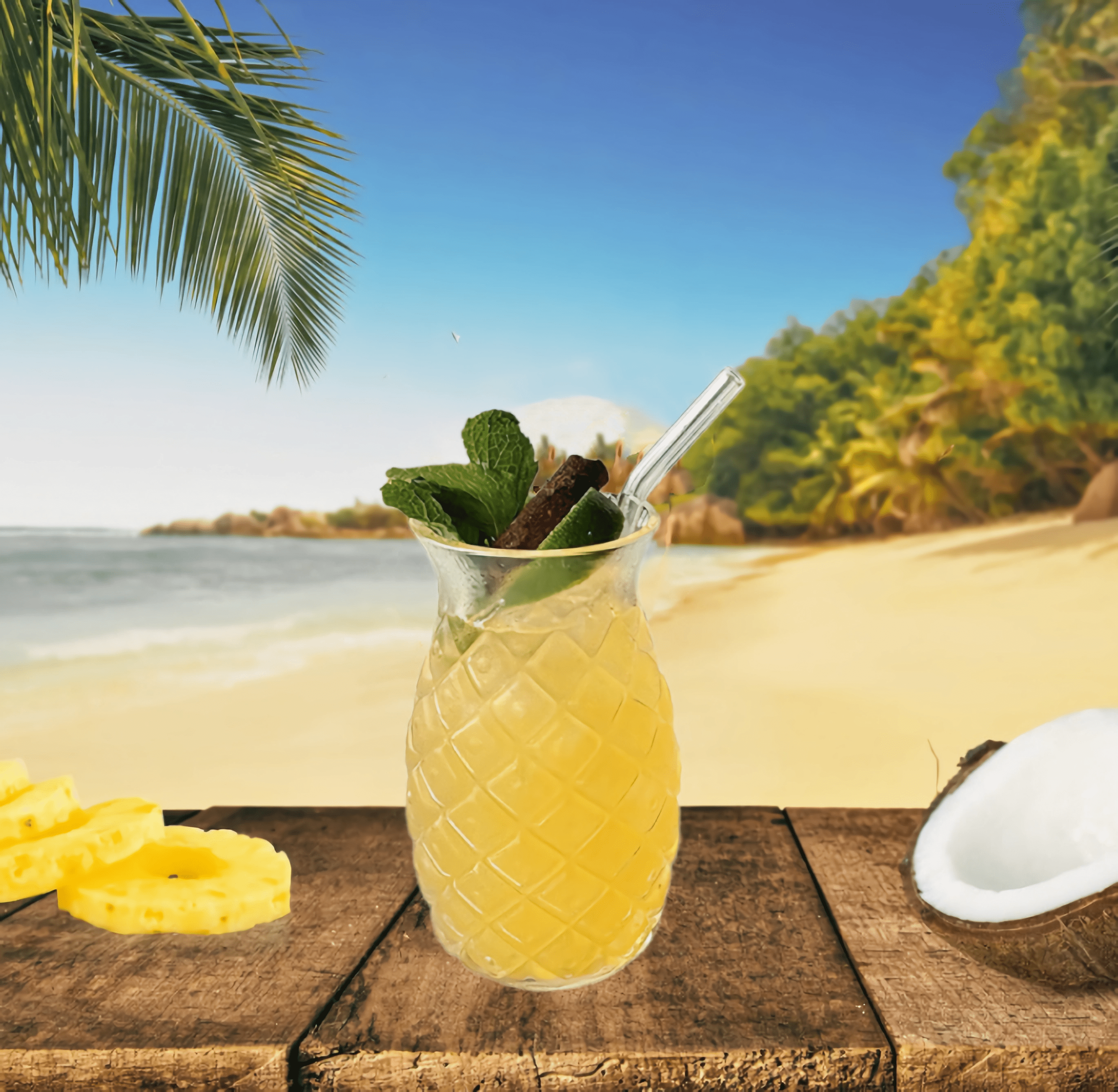 480ml/16oz  Cocktail Glasses with Stainless Steel Straw, Unique Pineapple Drinking Glasses for Bar, Party Wine Juice Milk Bourbon Decor