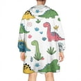 thumbnail image 2 of Wearable Oversized Blanket,Dinosaur with ROAR Pattern Wearable Blanket Hoodie for Adults,Cozy Hooded Blankets with Super Pockets,Super Warm Fuzzy Pullover for Women & Men, 2 of 6