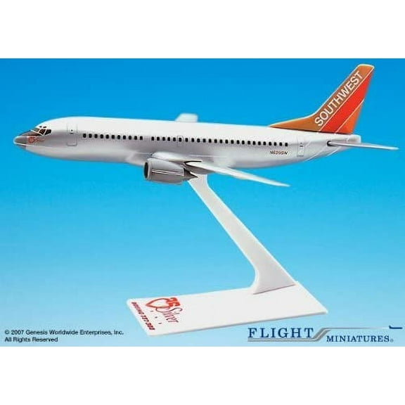 Flight Miniatures Southwest Airlines SWA Silver One Boeing 737 300 1:200 Scale Display Model w/Stand