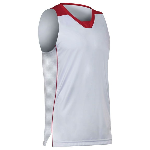 Elite Basketball Jersey - WHITE BODY, SCARLET BODY - S
