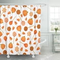 thumbnail image 1 of SUTTOM Brown Candy Orange Halloween Candies on Colorful Corn Pattern Shower Curtain 66x72 inch, 1 of 1
