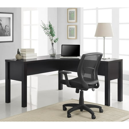 altra princeton l-shaped desk with optional hutch - espresso altra princeton l-shaped desk with optional hutch - espresso