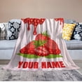 thumbnail image 5 of Custom Strawberry Blanket Gifts, 30"x40" Cute Fruit Throw Blanket for Women Girls, Soft Cozy Plush, Flannel Blankets for Couch Bed Sofa, 5 of 6