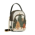 thumbnail image 7 of FORMRS Crossbody Bag for Women Quilted Travel Shoulder Cell Phone Purse with Chain Strap Handbag, Brown Christmas Trees, 7 of 7