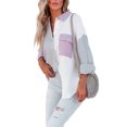 thumbnail image 5 of GXFC Womens Color Block Button Down Shirts Long Sleeve Oversized Boyfriend Blouses Tops with Pockets, 5 of 9