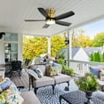 thumbnail image 5 of Sofucor 42" Black ABS Blade Flush Mount Ceiling Fan, LED 22W 3-Color Dimmable Light with Memory, DC Motor, 6-Speed Remote (Reverse Airflow, Timer), 5 of 11