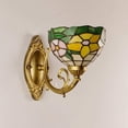 thumbnail image 4 of Artistic Style Wall Lamp, Stained Glass Hallway Wall Mounted Wall Light with 8 inch Shade, Retro Metal Wall Sconces for Living Room Bedroom Beside Decor Night Light,A, 4 of 6